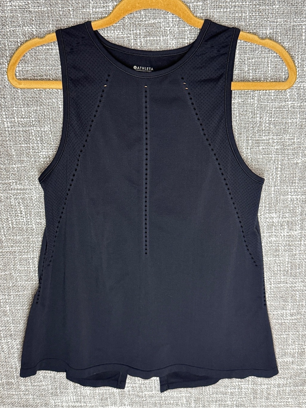 Athleta Black Laser-Cut Performance Tank Top